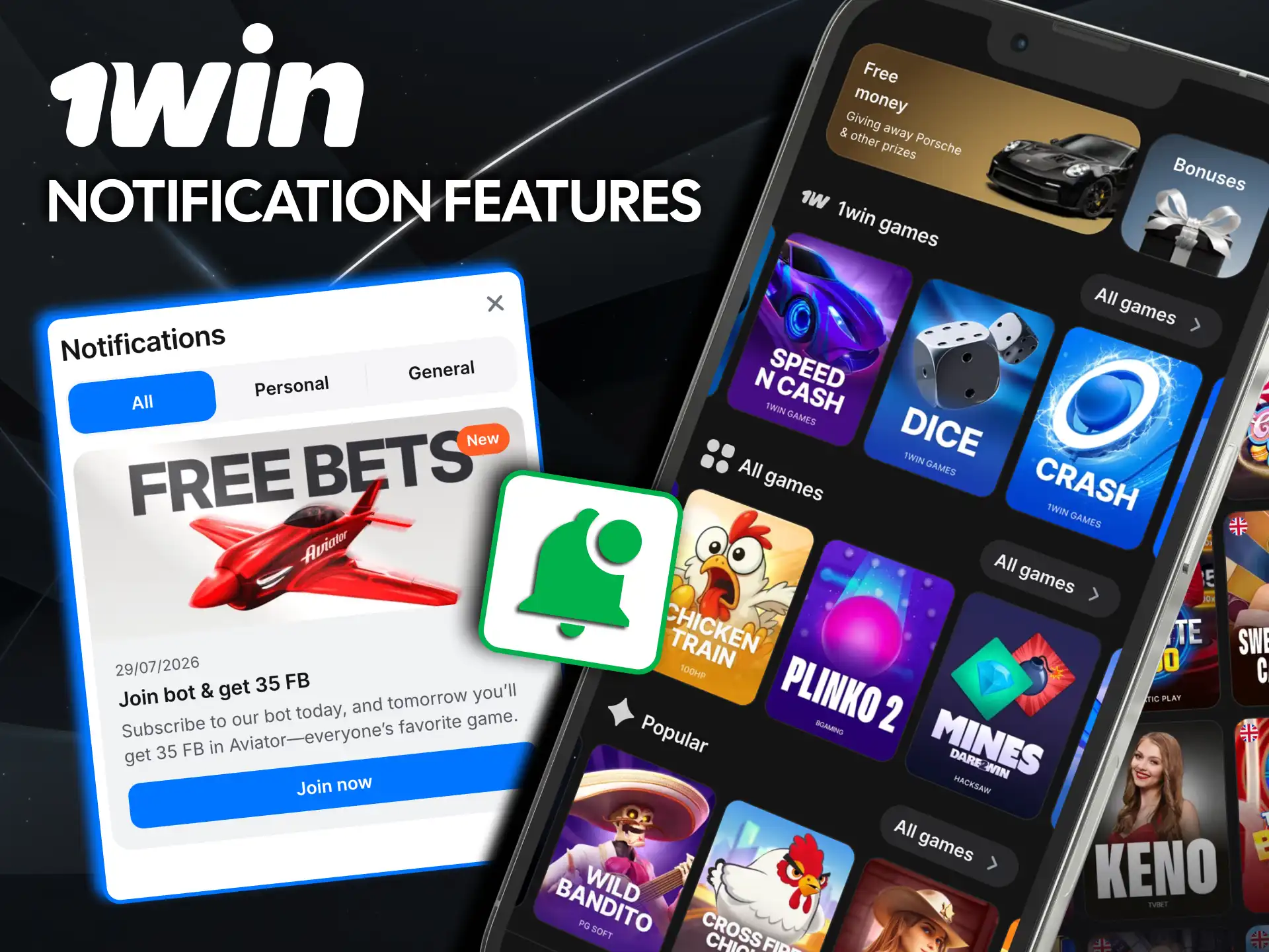 Manage notification preferences easily in 1win settings.