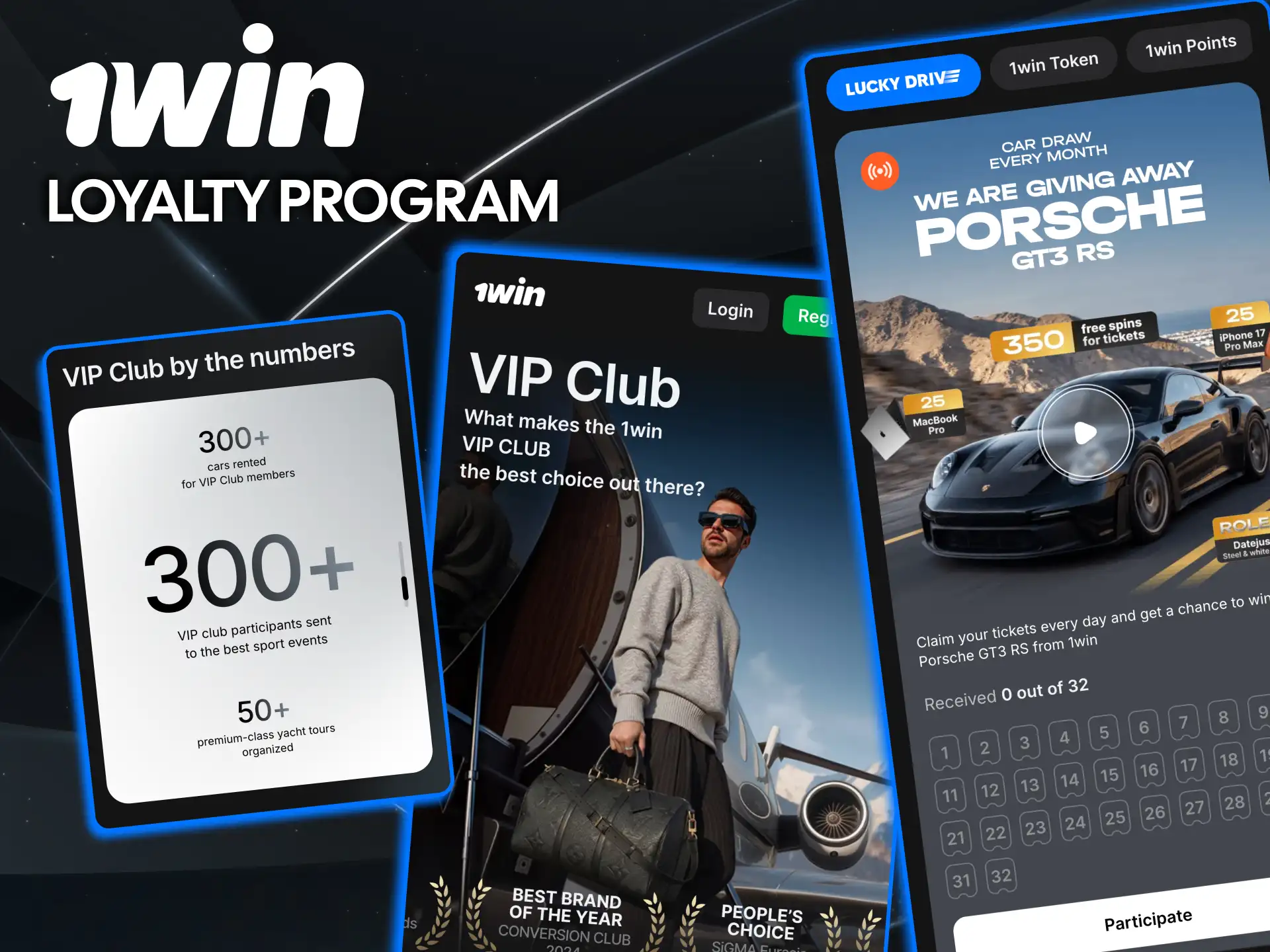 Earn points on every bet with 1win loyalty.