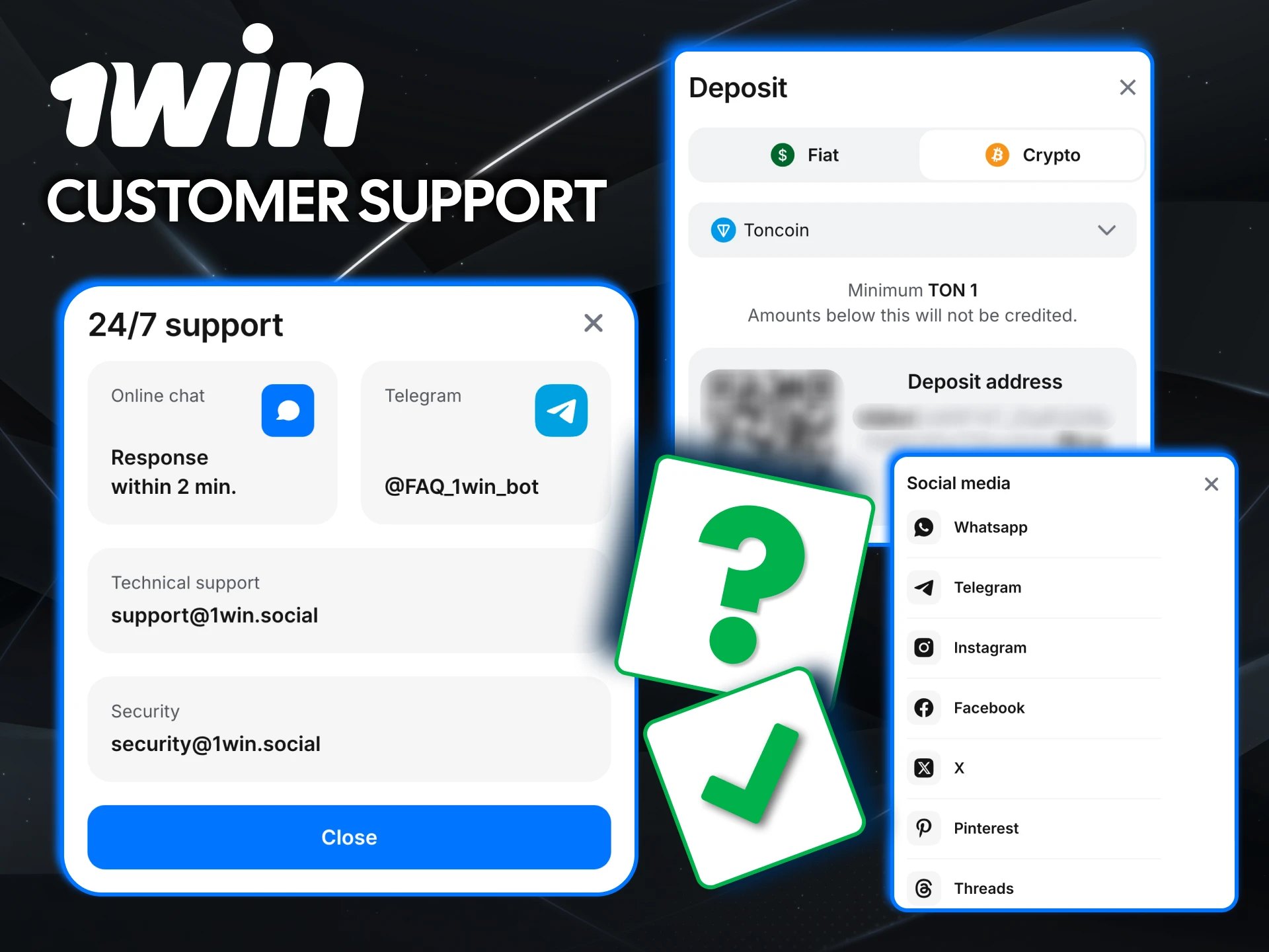 Reach 1win support instantly via live chat.