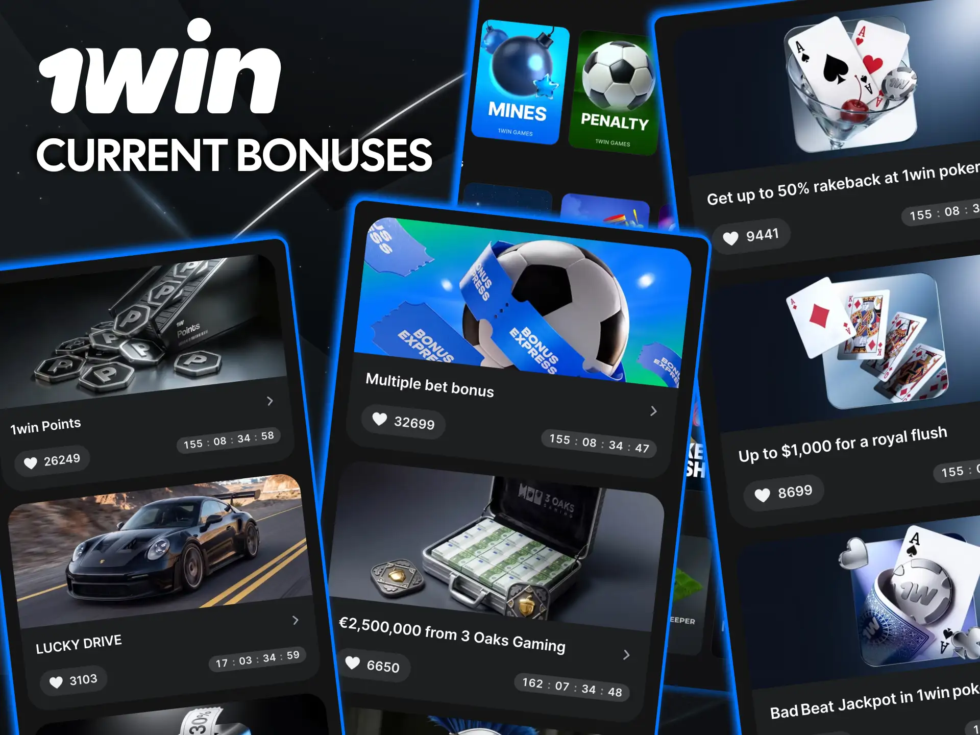 Unique games and multi‑bet rewards are available on 1win.