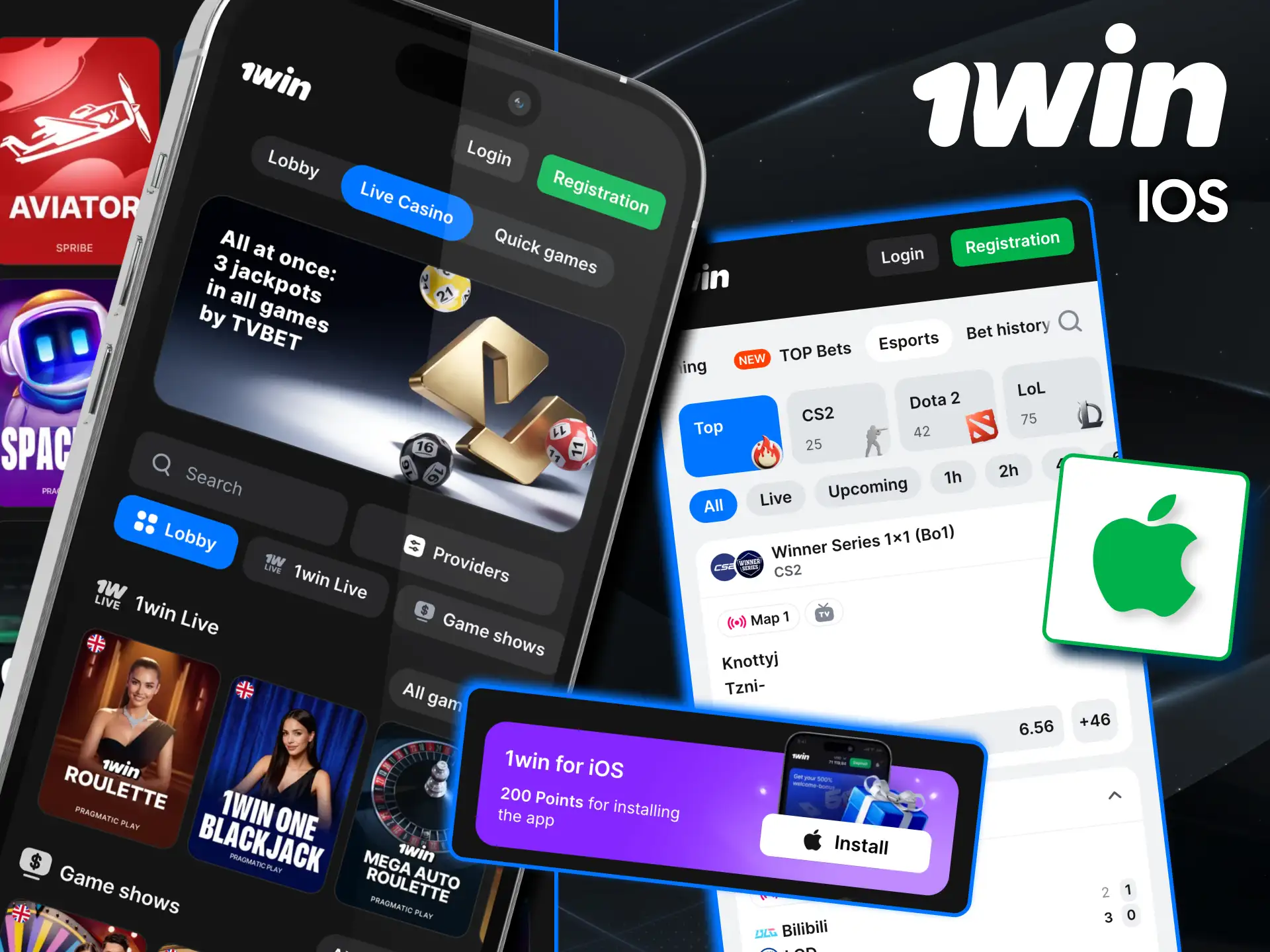 Download 1win iOS app directly from the App Store.