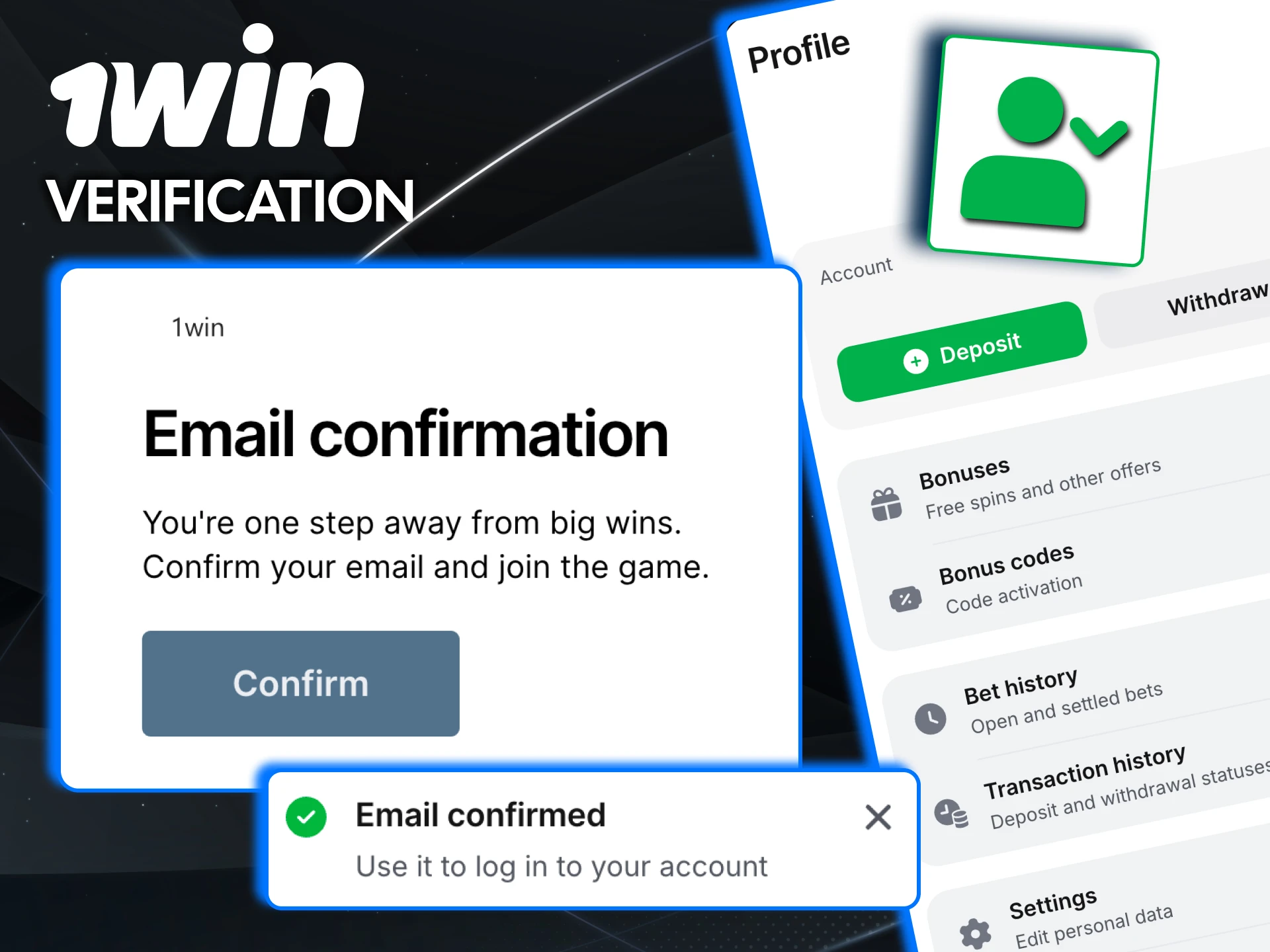 Verify identity on 1win before large withdrawals are processed.