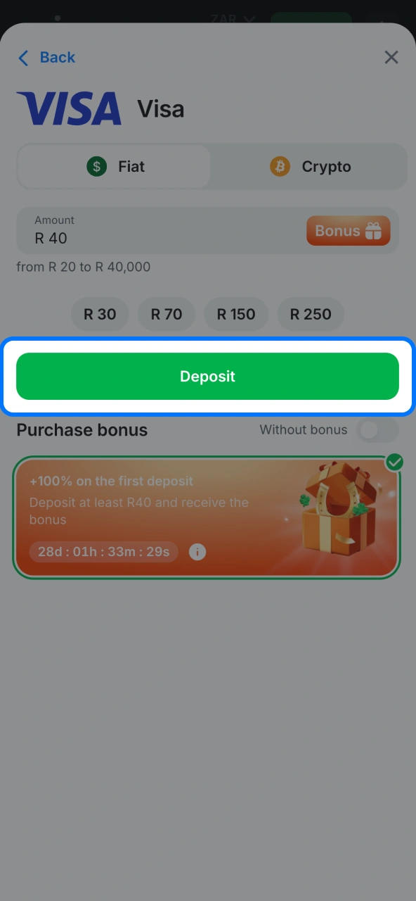 Processed deposit updates 1win account balance instantly.