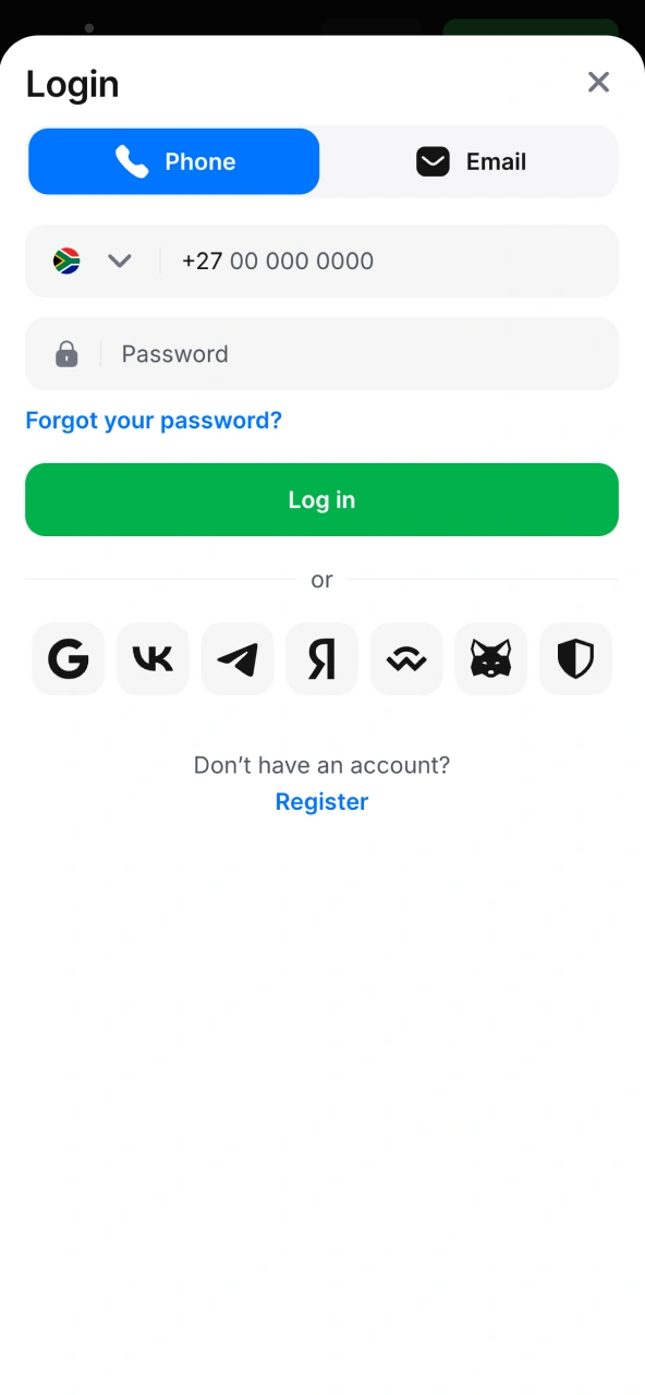 Log in with 1win credentials on official site.