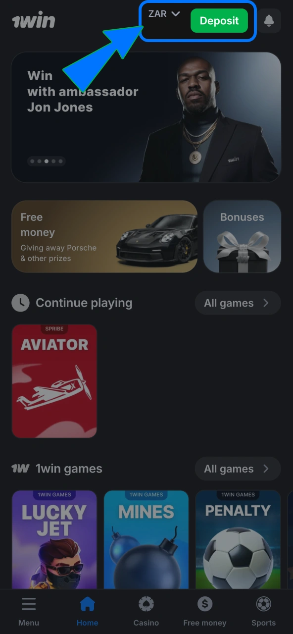 1win top‑up requires selecting payment method.