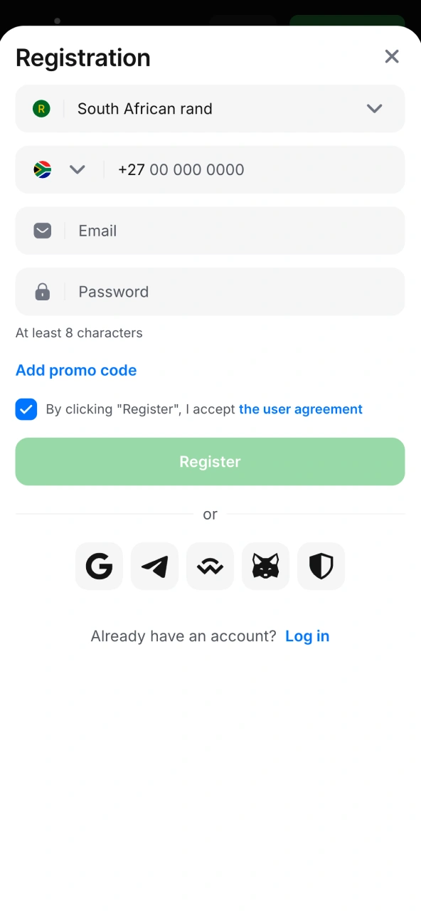 Fill 1win form to create verified account.