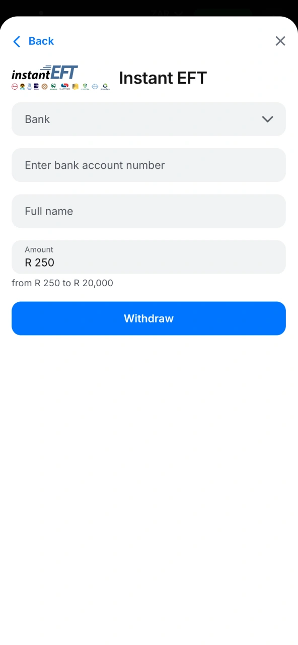 Enter valid amount when cashing out from 1win.